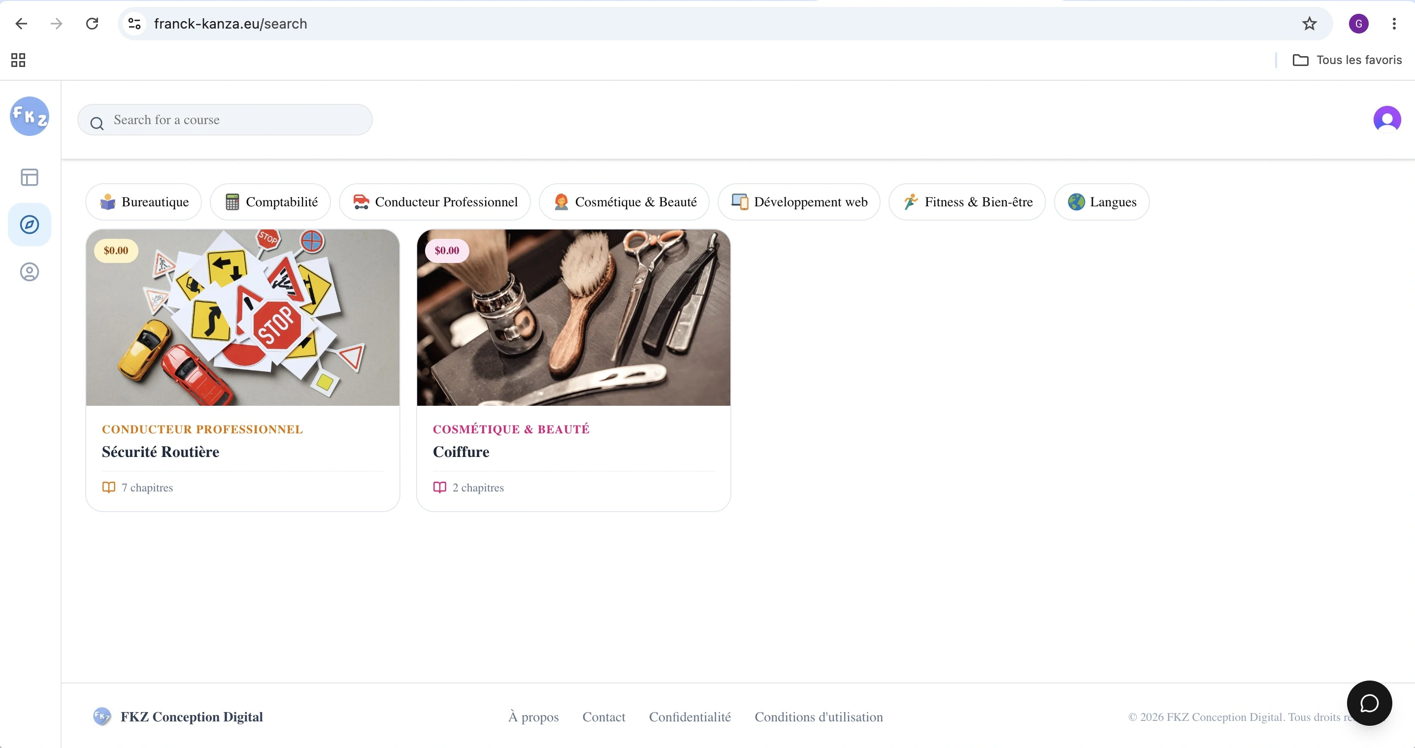 Aperçu de la plateforme LMS